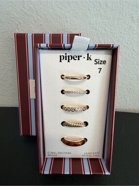 Piper K | Stackable Cubic Zirconia Tortoise Ring Set | Size 7